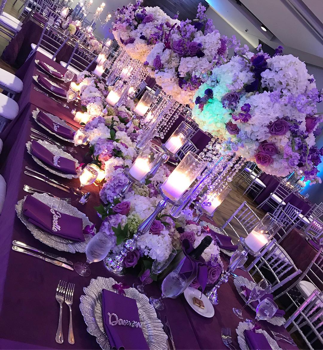 Purple Table Decor